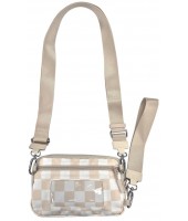 Crossbody-8036-7 CHECK BEIGE